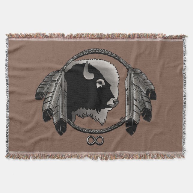 Metis First Nation Blanket Spirit Animals Throw Mysfilt (Framsidan)