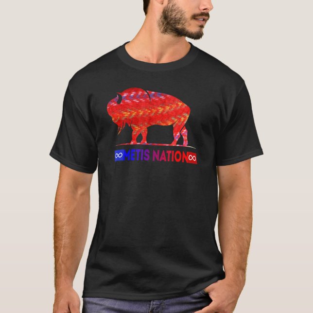 Metis Flag Metis Nation Buffalo Metis Sash  Tee (Framsida)