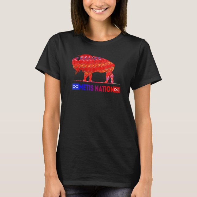 Metis Flag Metis Nation Buffalo Metis Sash  Tee (Framsida)