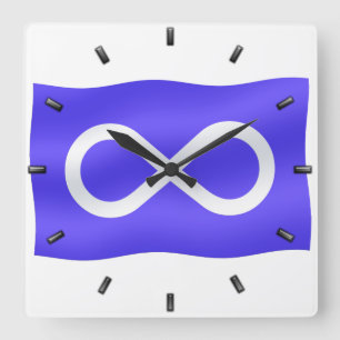 Metis Flagga Clock First Nation Flagga Clock Fyrkantig Klocka