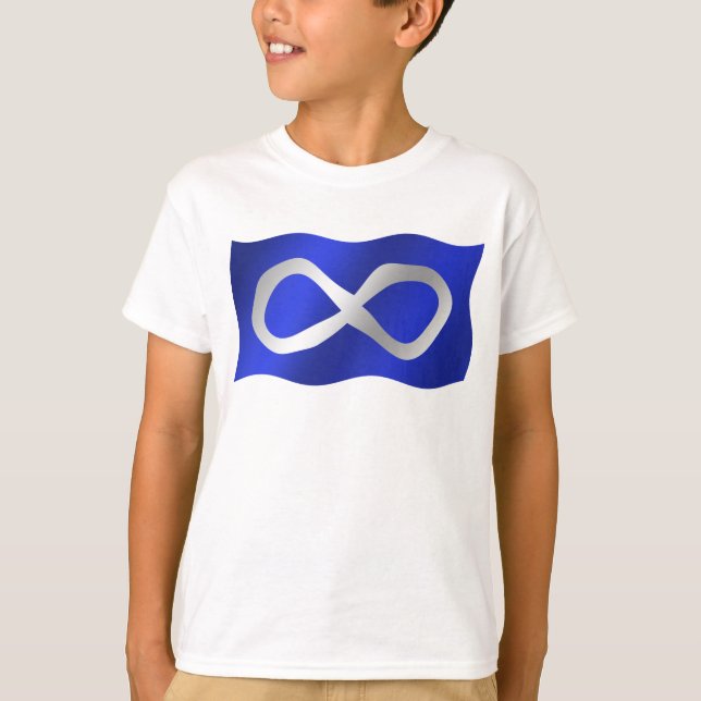Metis Flagga Kids T-shirt First Nation Art Shirt (Framsida)