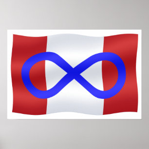 Metis Flagga Poster Metis Canada Flagga Souvenir-u