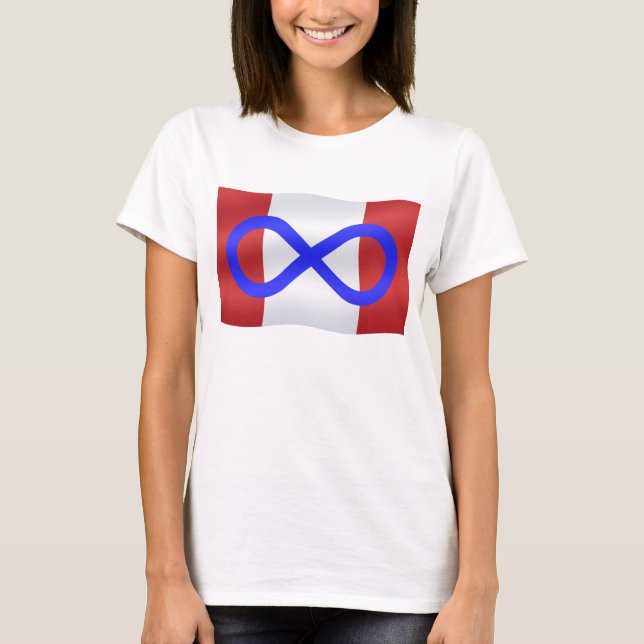 Metis Flagga Womens Tee Organic Metis Canada T-shi Shirt (Framsida)