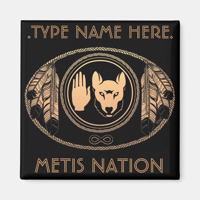 Metis Fridge Magnet Personlig Metis Flagga Magnet (Framsidan)