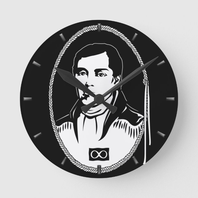 Metis Hero Clock Metis Leader Cuthbert Grant Clock Rund Klocka (Framsida)