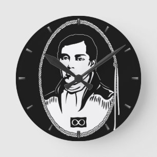 Metis Hero Clock Metis Leader Cuthbert Grant Clock Rund Klocka
