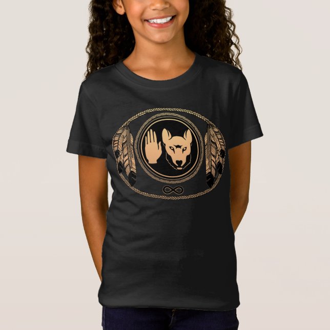 Metis Kids T-shirt Native Varg Metis Flagga Shirts (Framsida)