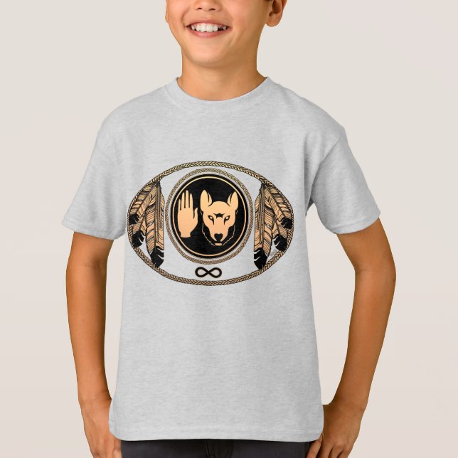 Metis Kids T-shirt Orgainc Native Varg Flagga Shir (Framsida)
