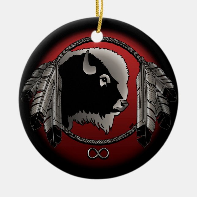 Metis Ornament Personlig First Nations Keepsaké (Framsidan)