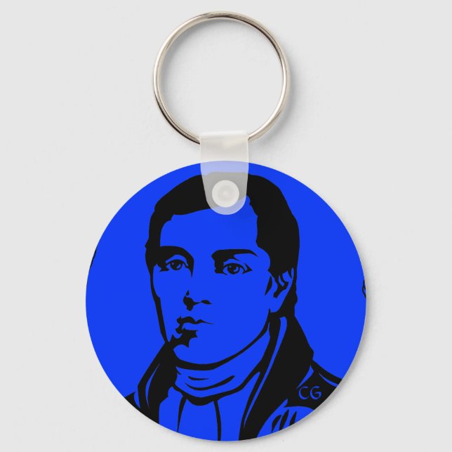 Metis Pride Keychain Metis Leader Cuthbert Grant Nyckelring (Framsida)