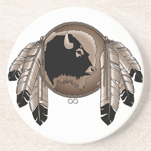 Metis Underläggs First Nations Pride Wildlife Gift Underlägg Sandsten (Framsidan)