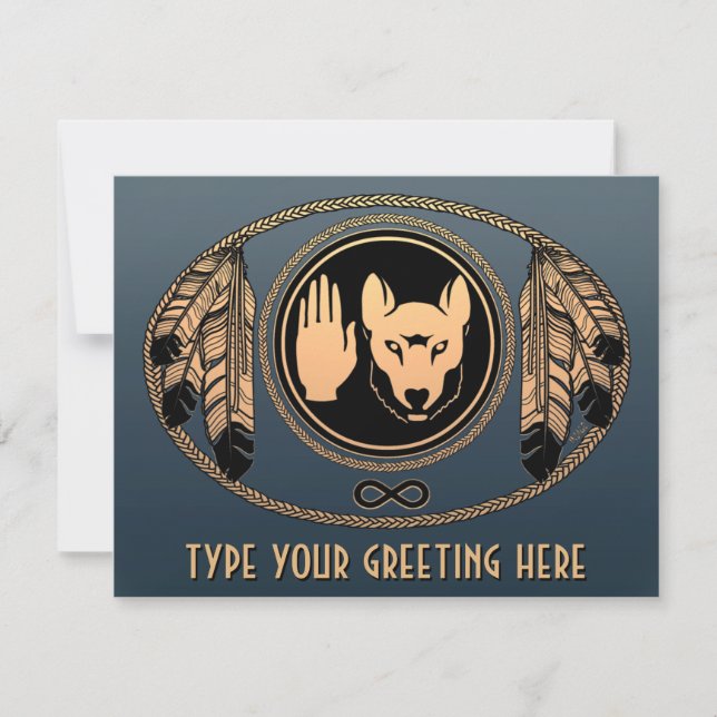 Metis Varg-Personlig Rebel Art Card Inbjudningar (Framsida)
