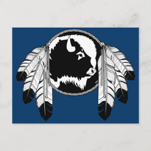 Metis-vykort Buffalo Native Art Cards Vykort