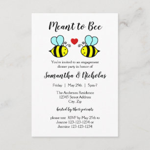 Meto-Bee - 3 x 5 Förlovningars middagsinbjudan Inbjudningar