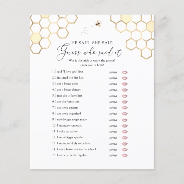 Meto Bee sa att hon sa Möhippa Game (Framsida)