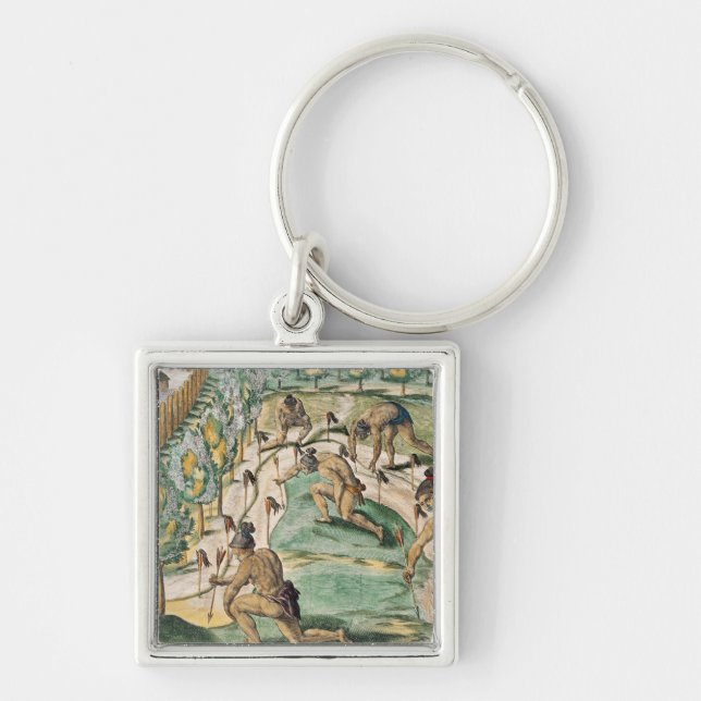 Metoden av att förklara krig fyrkantig silverfärgad nyckelring (Framsidan)