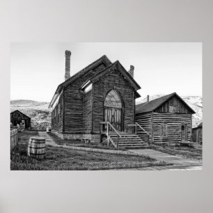METODIST CHURCH PÅ BANNACK MONTANA GHOST TOWN POSTER