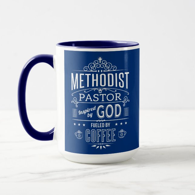 Metodist Pastor, inspirerad av Gud och kaffe Mugg (Vänster)