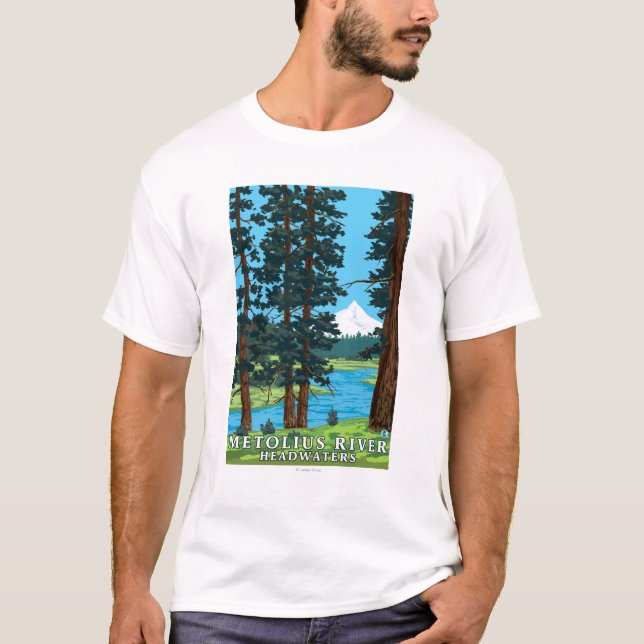 Metolius flodkällfloder, Oregon Tee Shirt (Framsida)