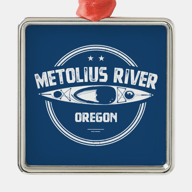 Metoliusfloden Oregon Kayaking Julgransprydnad Metall (Framsidan)