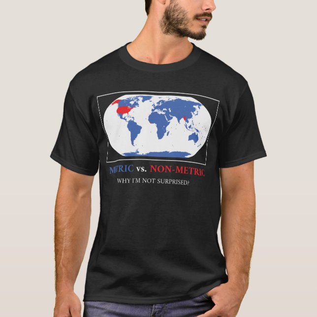 Metric Vs. non-metric - Metric System Karta Scienc T Shirt (Framsida)