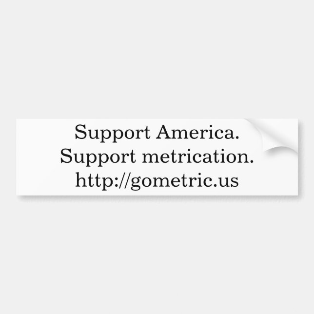 Metrication för service America.Support Bildekal (Framsidan)