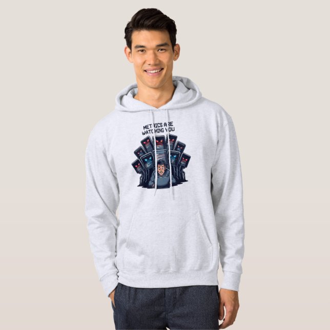 Metrics are Watching You Game Developer Hoodie (Hel framsida)