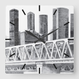 Metro-bro Fyrkantig Klocka