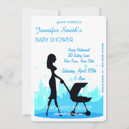 Metro City Boy Shower Blue Inbjudningar