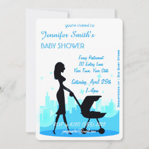 Metro City Boy Shower Blue Inbjudningar