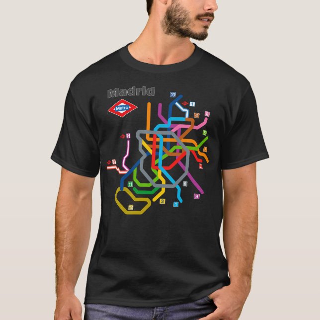 Metro Diagram från Madrid T Shirt (Framsida)