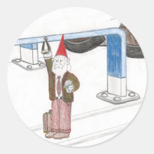 metro-gnom runt klistermärke