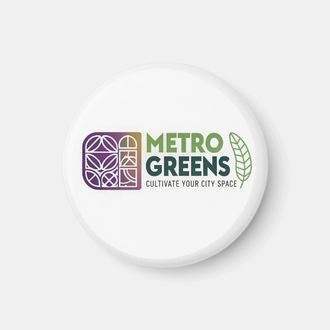 Metro Greens Urban Farming T-Shirt | City Gardener Magnet (Framsidan)