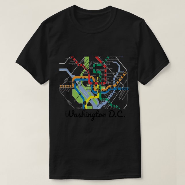 Metro Karta i Washington DC Art Gift City Rail Tra T Shirt (Design framsida)
