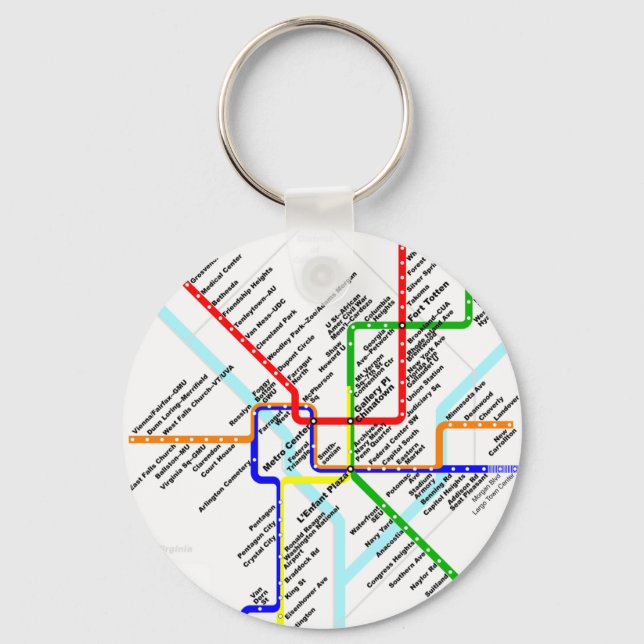 Metro Keychain för Washington DC Nyckelring (Framsida)