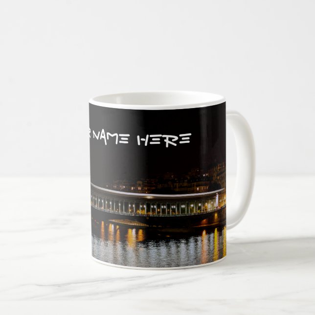 Metro-korsning Bir-Hakeim-bron nattetid Kaffemugg (Framsida höger)