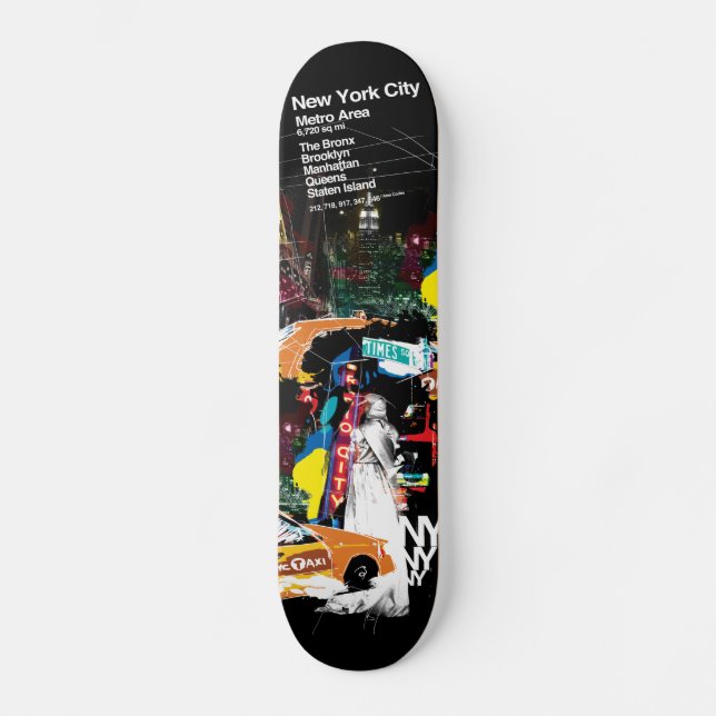 Metro New York City Skateboard Bräda 19,5 Cm (Framsida)
