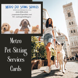 Metro Pet Sitta Hund Cat Anteckningskort