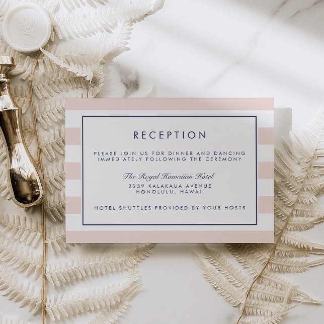 Metro Stripe Receptions Card | Rosenskär och Marin Inbjudningar (Skapare uppladdad)