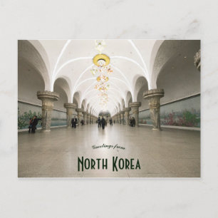 Metro Tunnelbanan Pyongyang Nordkorea Vykort