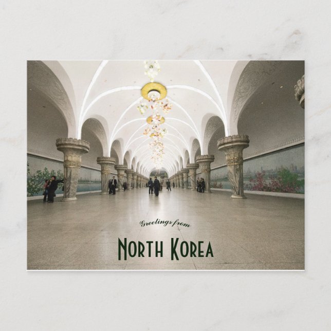 Metro Tunnelbanan Pyongyang Nordkorea Vykort (Framsida)