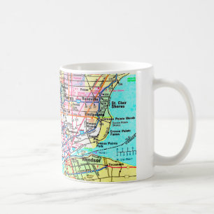 MetroDetroit karta Kaffemugg