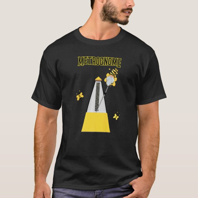 Metrognome Bee Gnome Pun för musiker om Metr T Shirt (Framsida)