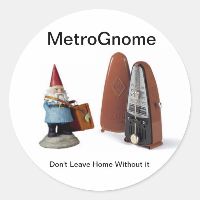 MetroGnome Runt Klistermärke (Framsida)