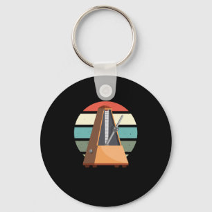 Metronome Retro Musician Music Piano Player Pianis Nyckelring