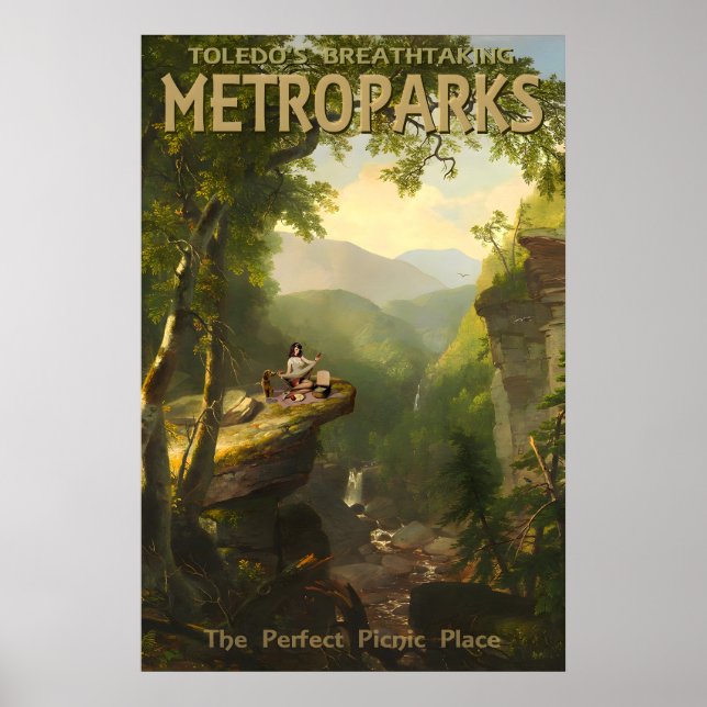 MetroParks Toledo Ohio Resa Poster Picknick Doodle (Framsidan)