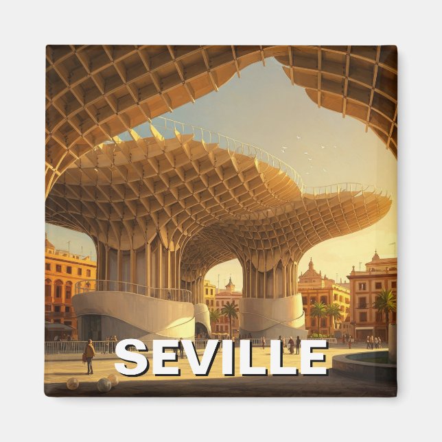 Metropol Parasol Seville Spain Travel Magnet (Framsidan)