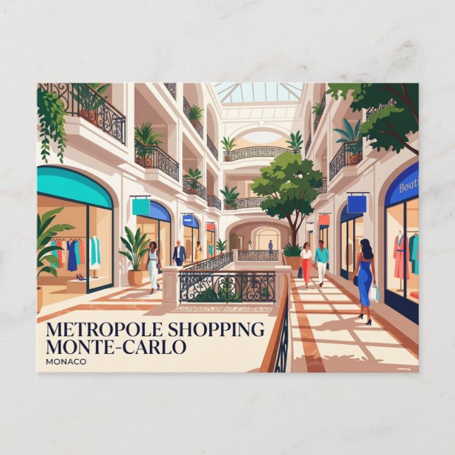 Metropole Shopping Monte-Carlo Monaco Vykort (Framsida)
