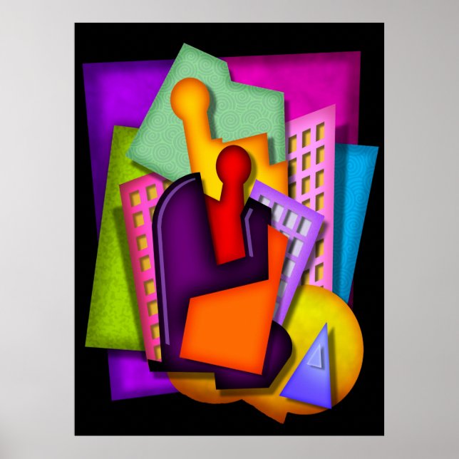 metropolis art deco abstract painting poster (Framsidan)