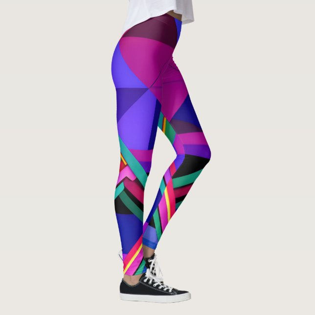 "Metropolis Grid: A Digital Reflection" Leggings (Höger)